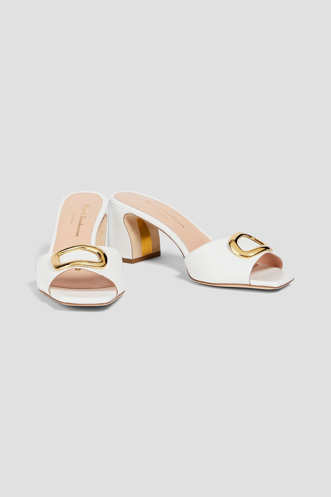 Rupert Sanderson Leather Mule Sandals Buckle