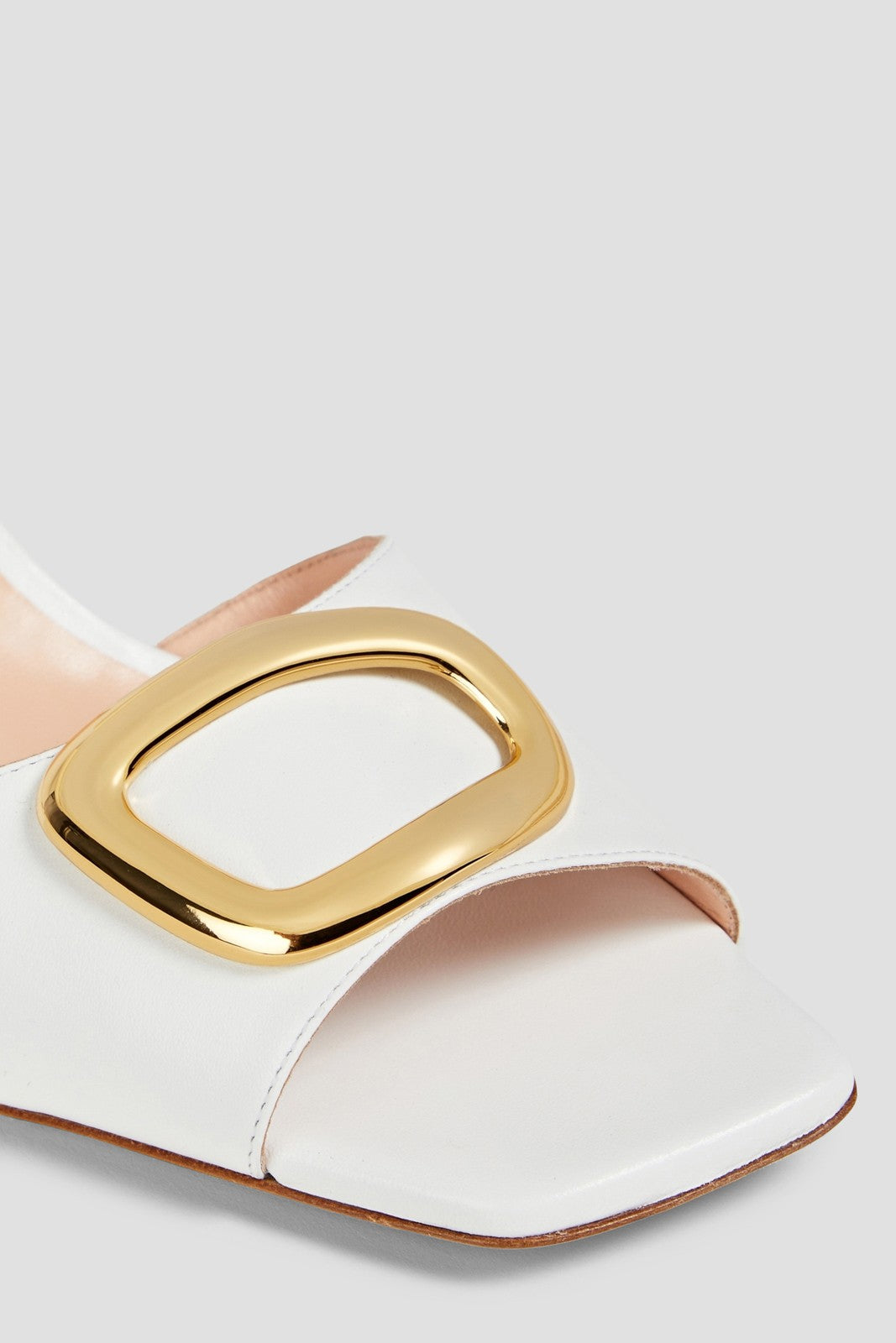 Rupert Sanderson Leather Mule Sandals Buckle