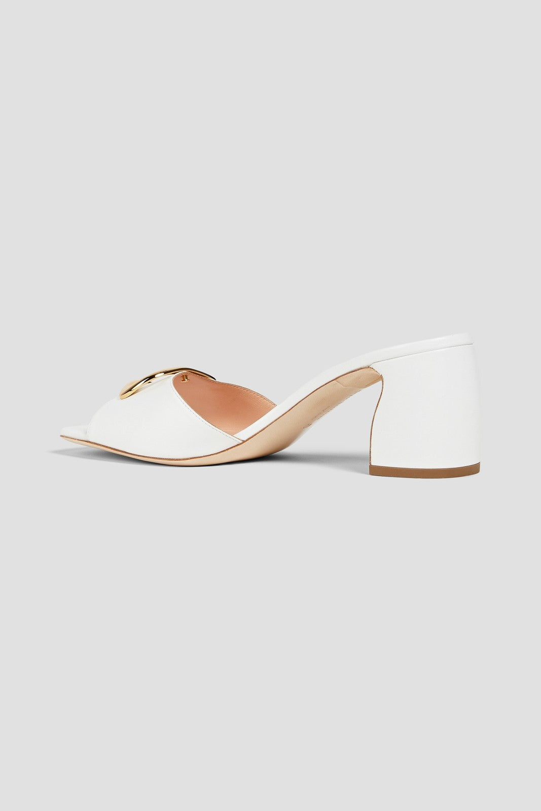 Rupert Sanderson Leather Mule Sandals Buckle