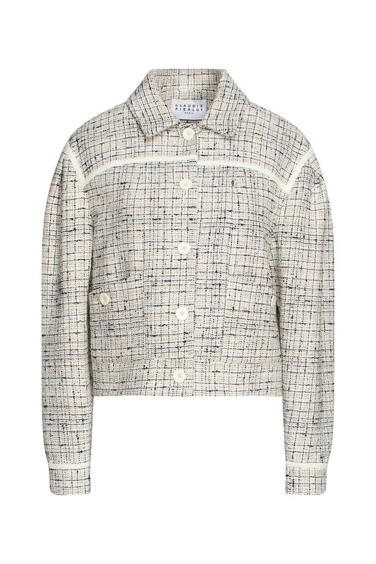 CLAUDIE PIERLOT Smart Jacket Wool Blend Checked Lined