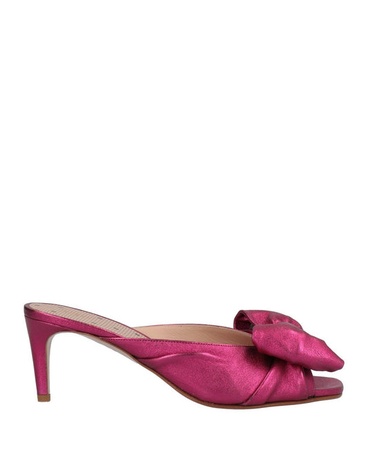 RED VALENTINO Pink Leather Mule Sandals