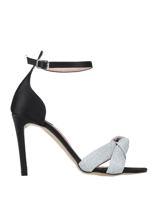 SLO ISABELLA LORUSSO Black Glitter D’Orsay Ankle-Strap Sandals