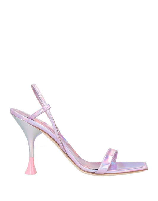 3JUIN Pink Leather Slingback Sandals