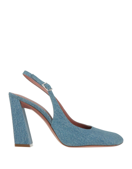 AMINA MUADDI Blue Leather Slingback Shoes