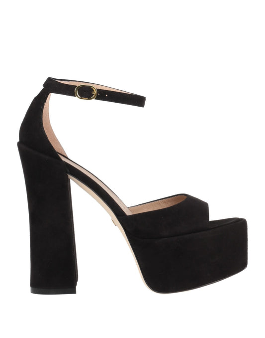 Stuart Weitzman Leather Ankle-Strap Platform Sandals