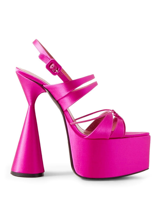 D’ACCORI Belle Pink Fabric Pointed Slingback Sandals