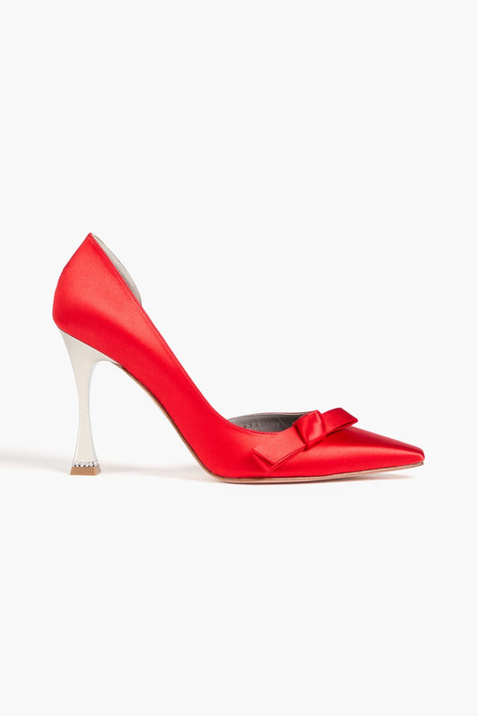 GINA High-Heel Pumps, Red Viscose D’Orsay