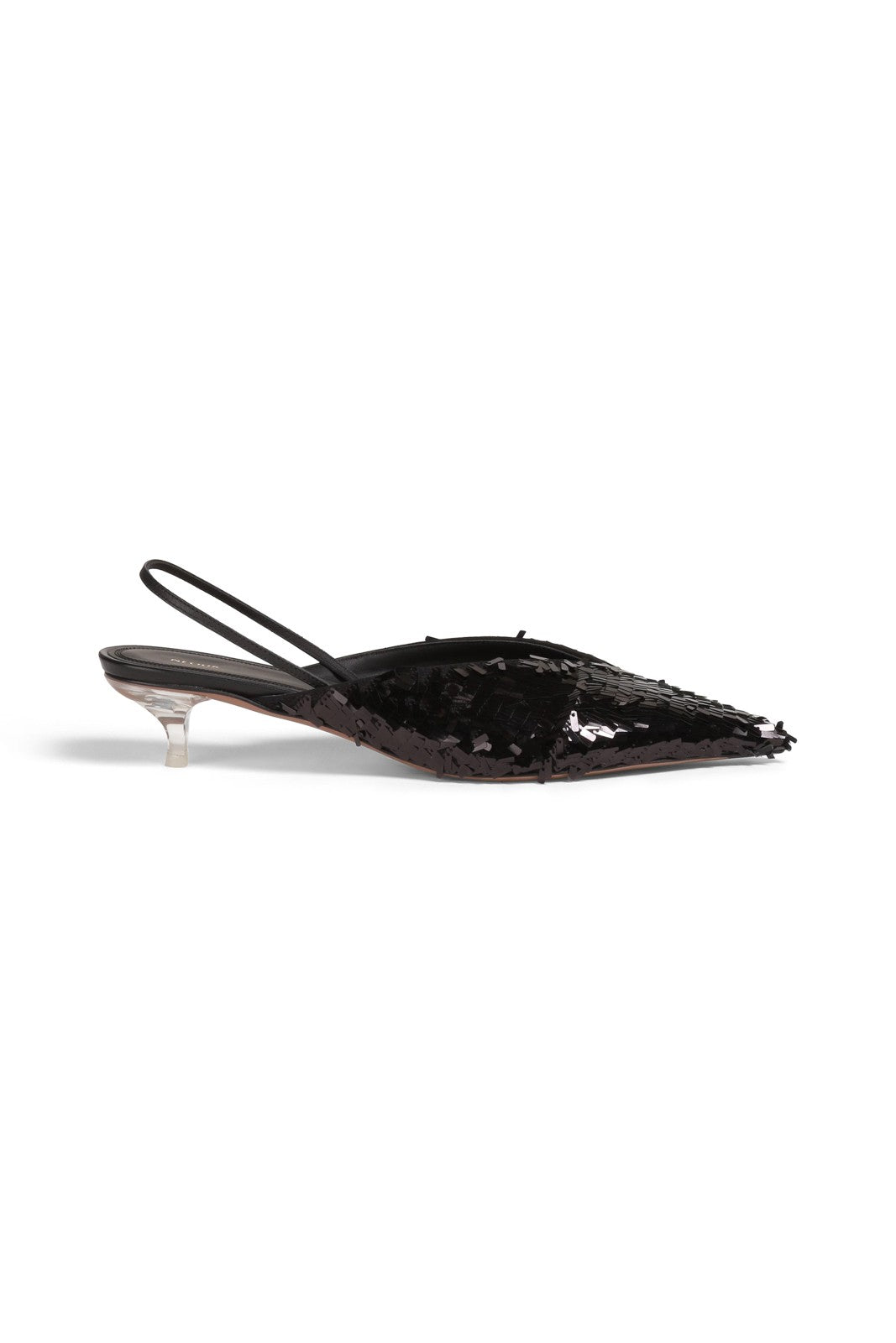 NEOUS Black Sequined Slingback Heels