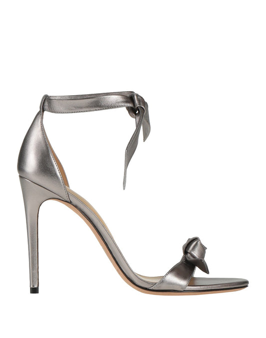 Alexandre Birman Silver Leather Ankle-Strap Sandals