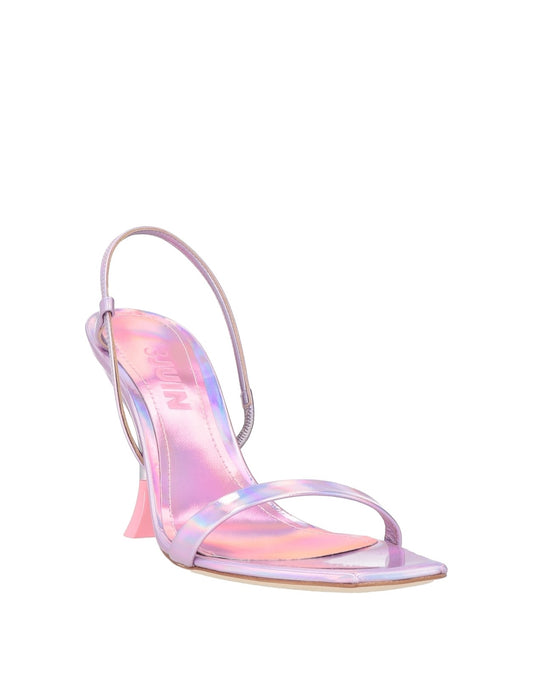 3JUIN Pink Leather Slingback Sandals