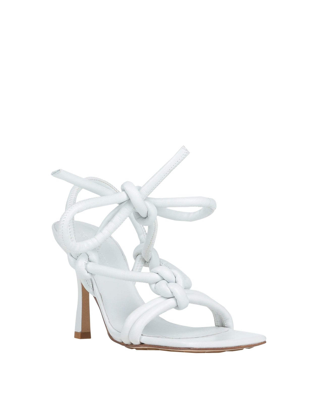 Bottega Veneta White Leather Strappy Sandals