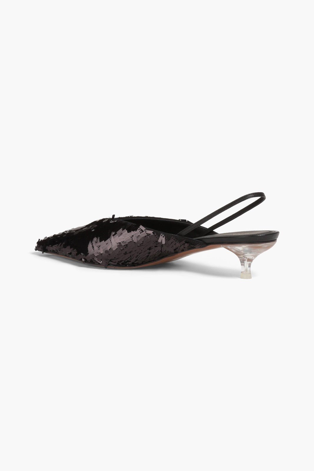 NEOUS Black Sequined Slingback Heels