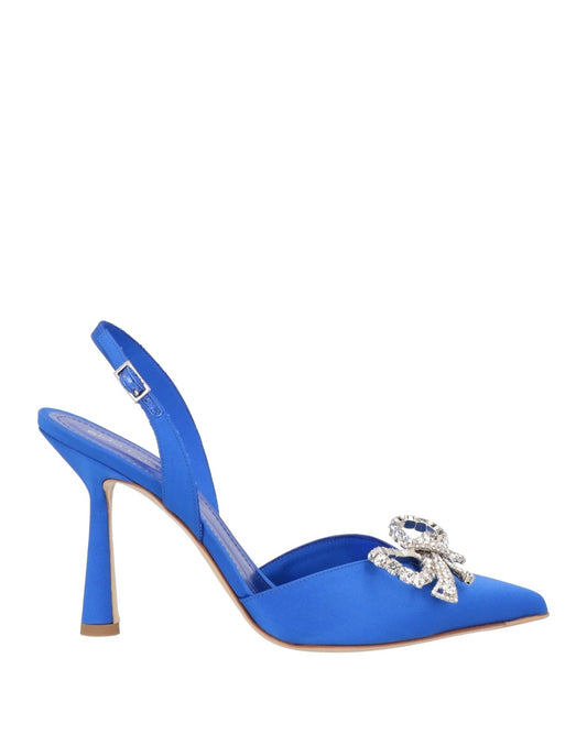 Aldo Castagna Blue Satin Slingback Shoes