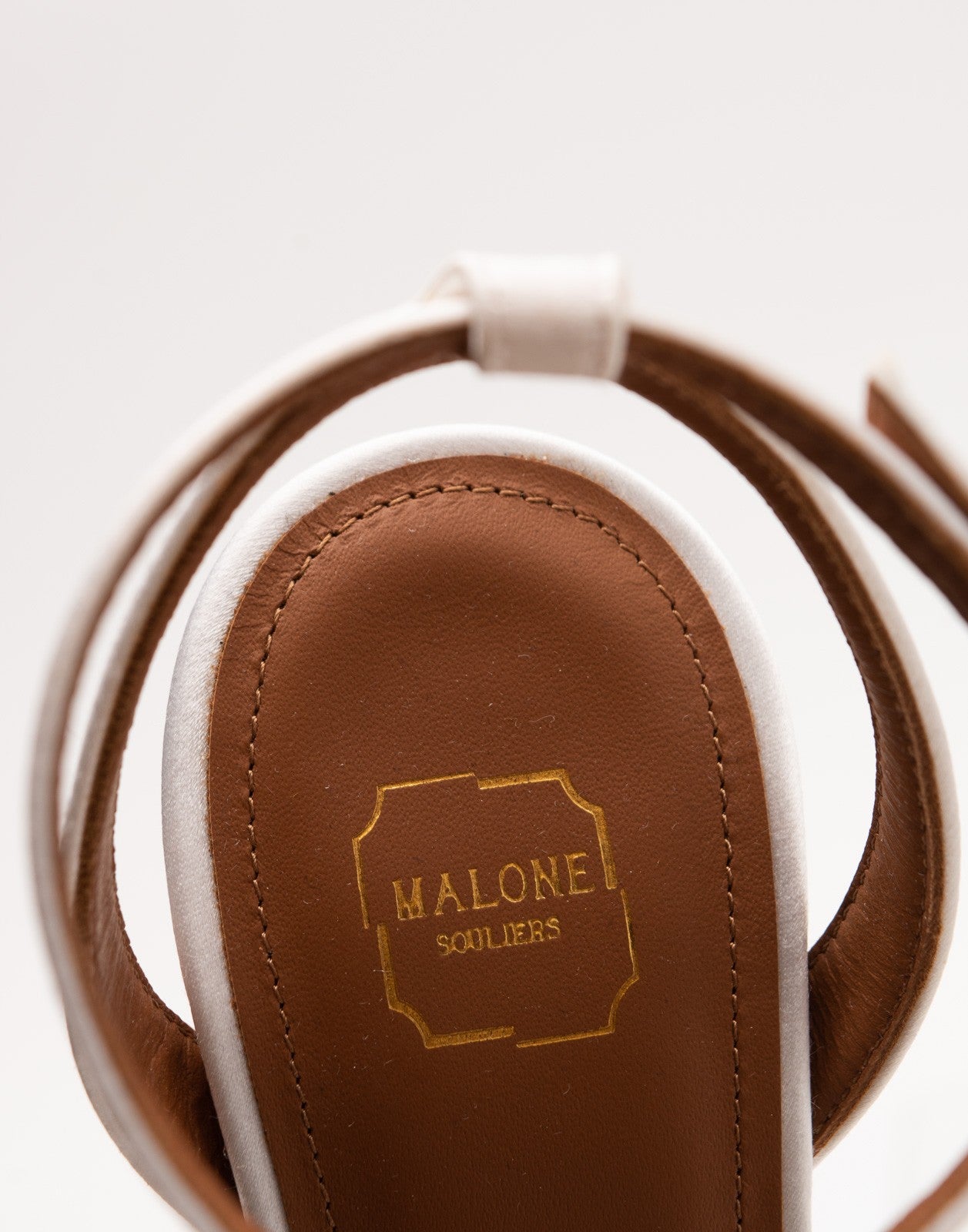 MALONE SOULIERS Shoe MALONE SOULIERS Rhinestone Satin Ankle Strap Sandals