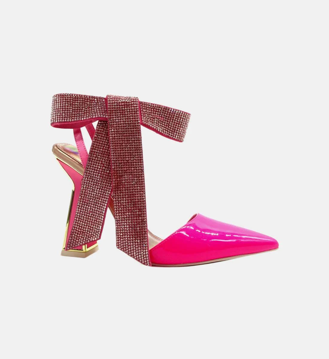 KAT MACONIE Patent Leather Rhinestone Bow Shoes